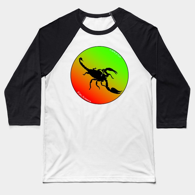 Scorpion Red/Green Gradient Baseball T-Shirt by IgorAndMore